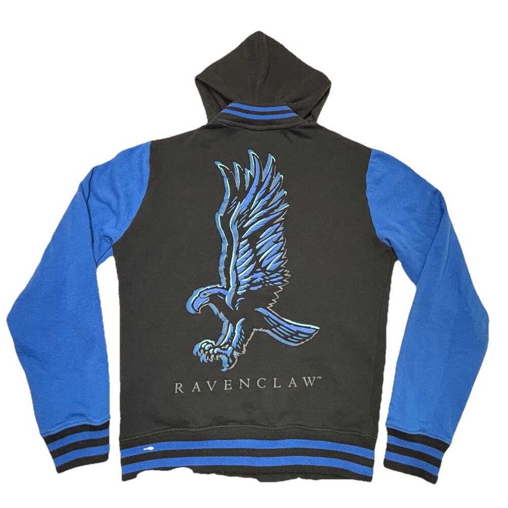 Harry Potter Ravenclaw Varsity Jacket Hoodie XS Blue‎ Black Snap Front
